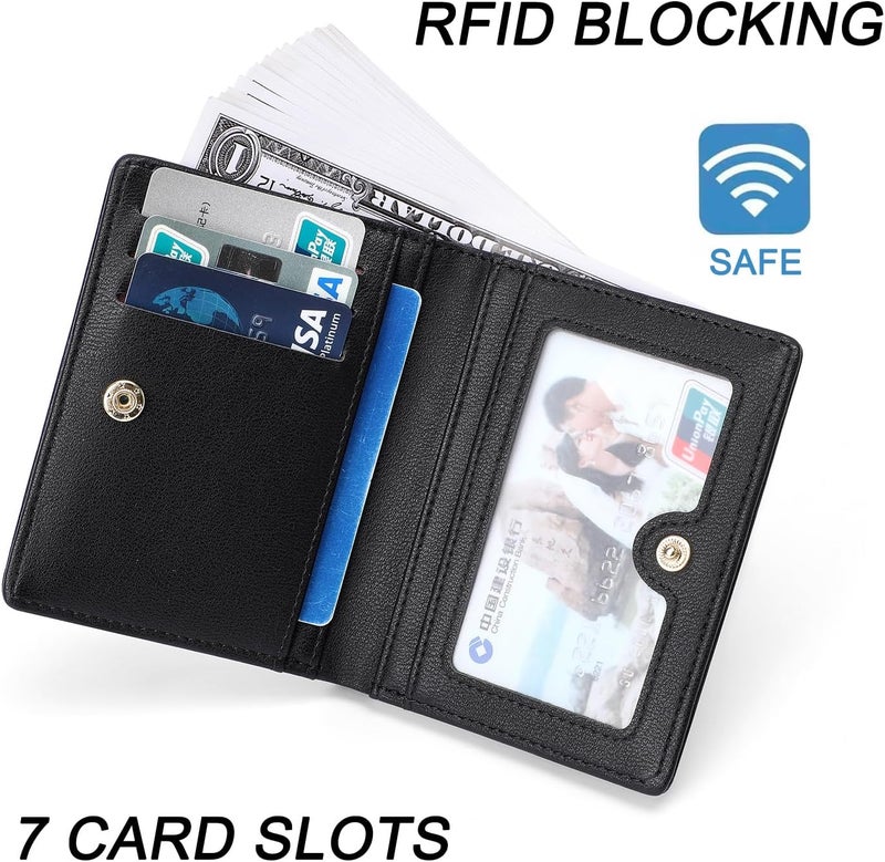 Altally Small Women Wallet RFID Blocking Bifold Pocket Wallet Slim Compact Ladies Purse Mini Wallets For Women (Black) | Small, RFID Blocking, Bifold, Pocket Wallet, Slim, Compact - Image 3